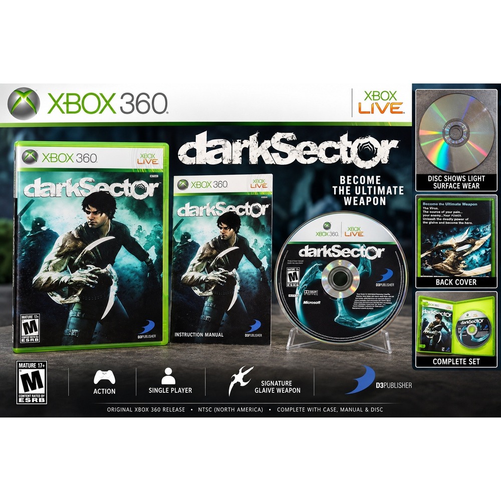 Dark Sector Xbox 360 Action Game CIB Complete Case Manual Disc NTSC D3Publisher